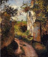 Pissarro, Camille - A Peasant in the Lane at l'Hermitage, Pontoise